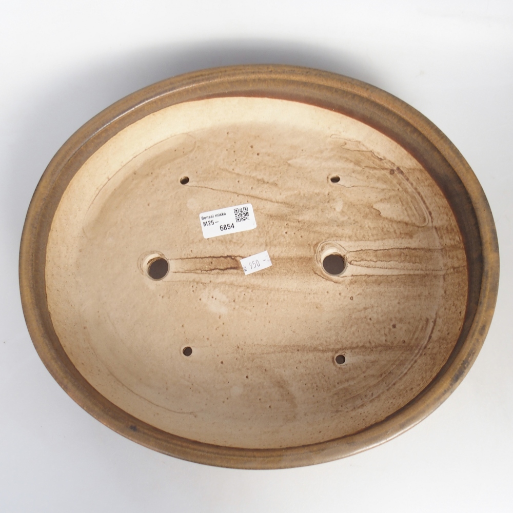 Keramická bonsai miska 31,5 x 27,5 x 6,5 cm, barva hnědá