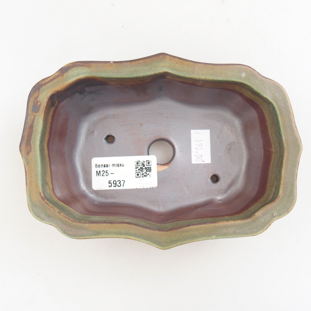 Keramická bonsai miska 15,5 x 11 x 4,5 cm, barva zelená