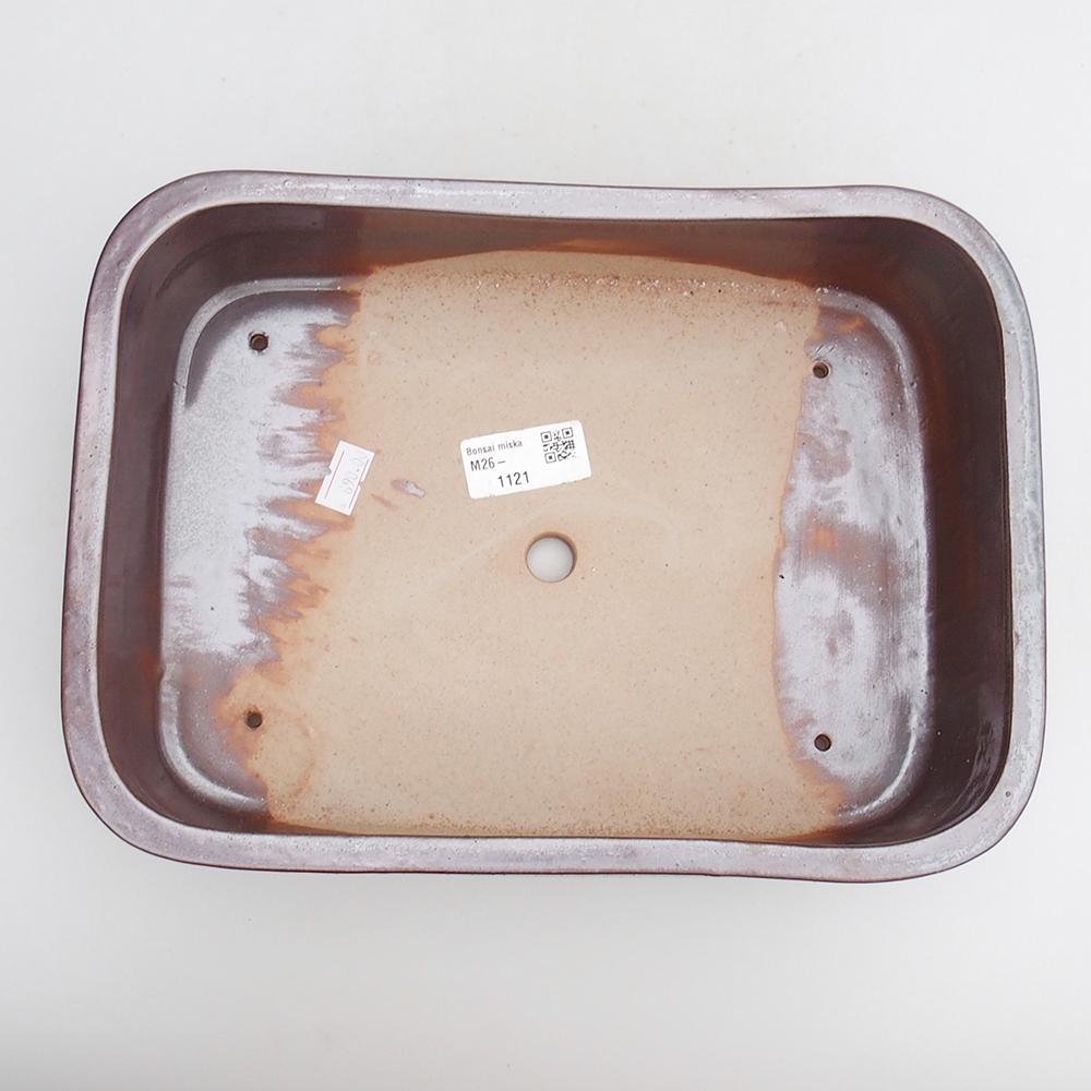 Keramická bonsai miska 27,5 x 20 x 7 cm, barva vínová