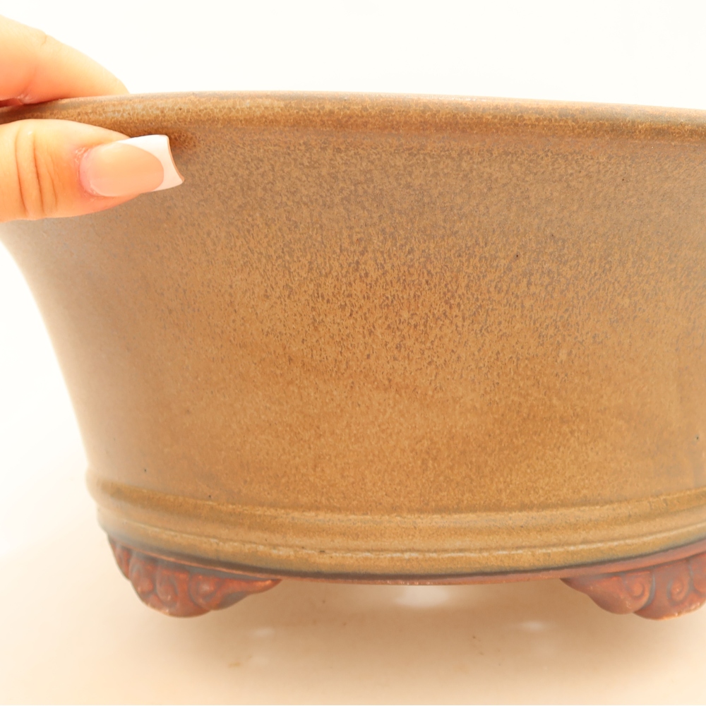 Keramická bonsai miska 29 x 29 x 12 cm, barva hnědá
