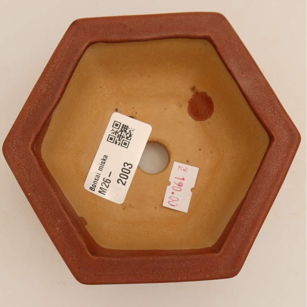 Keramická bonsai miska 12 x 10,5 x 4 cm, barva vínová