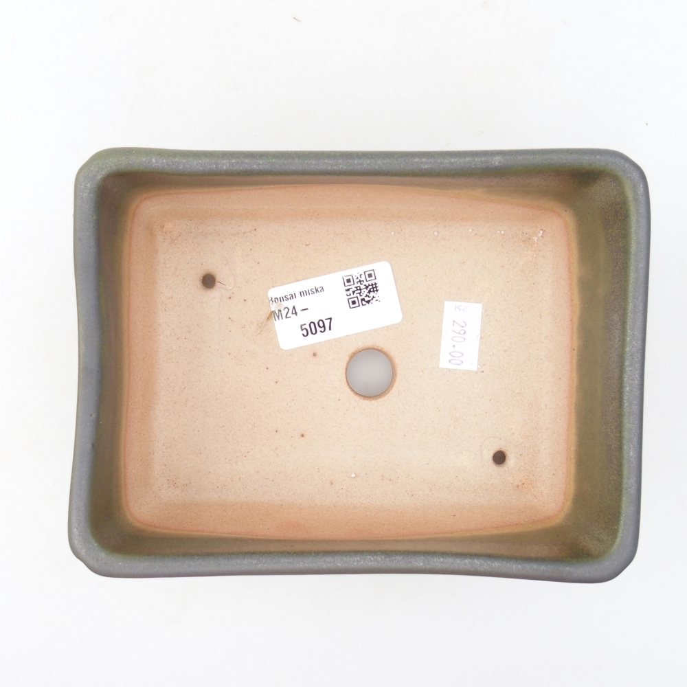 Keramická bonsai miska 16 x 12 x 6 cm, barva zelená