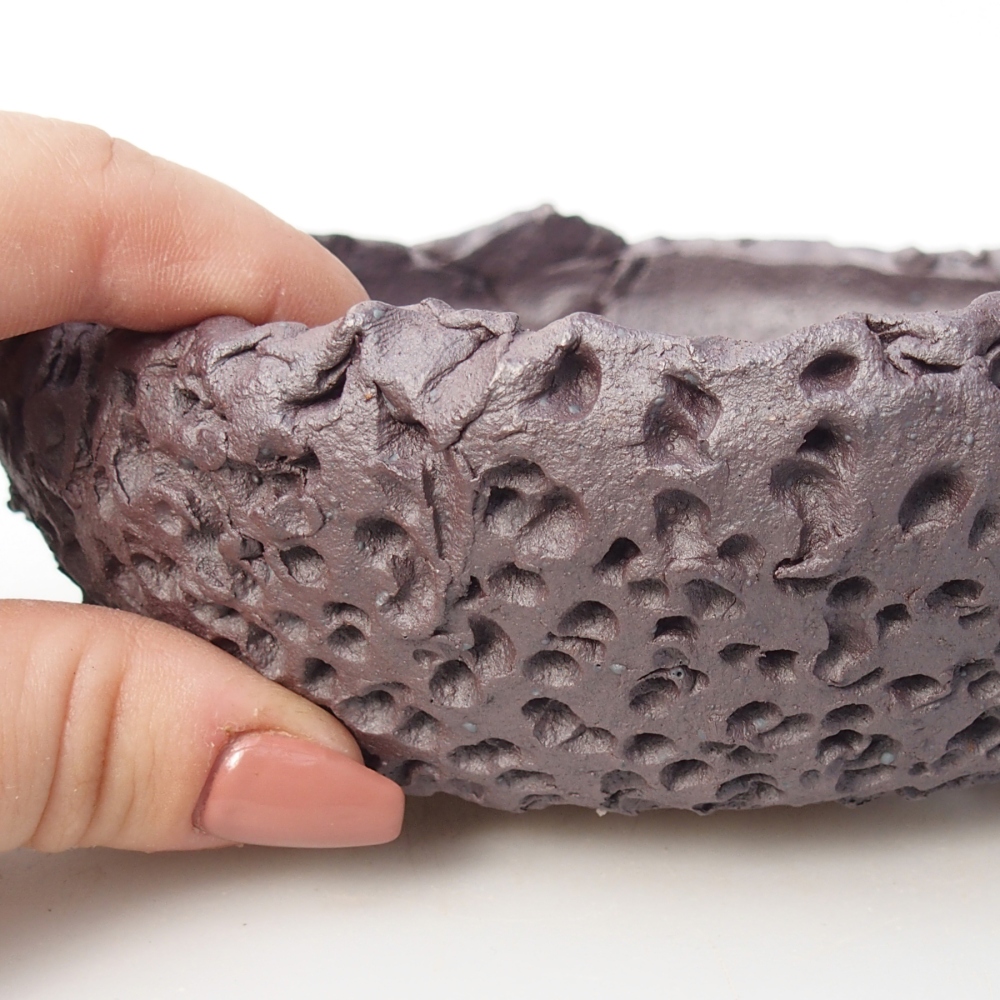 Keramická bonsai miska 16,5 x 16,5 x 5,5 cm, barva kovová