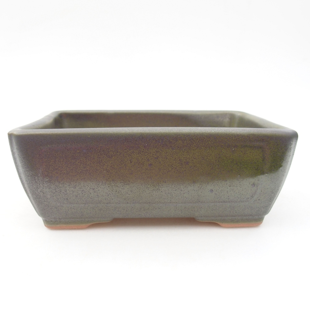 Keramická bonsai miska 16 x 12 x 6 cm, barva zelená