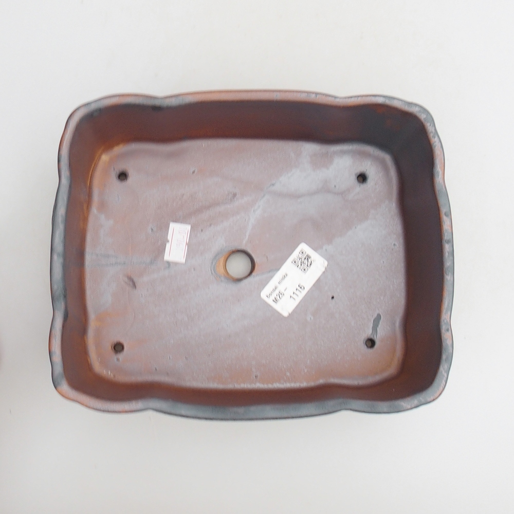 Keramická bonsai miska 20 x 17 x 7 cm, barva kovová