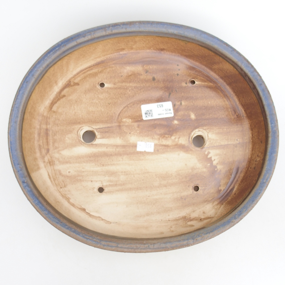 Keramická bonsai miska 31,5 x 28,5 x 6,5 cm, barva modrá