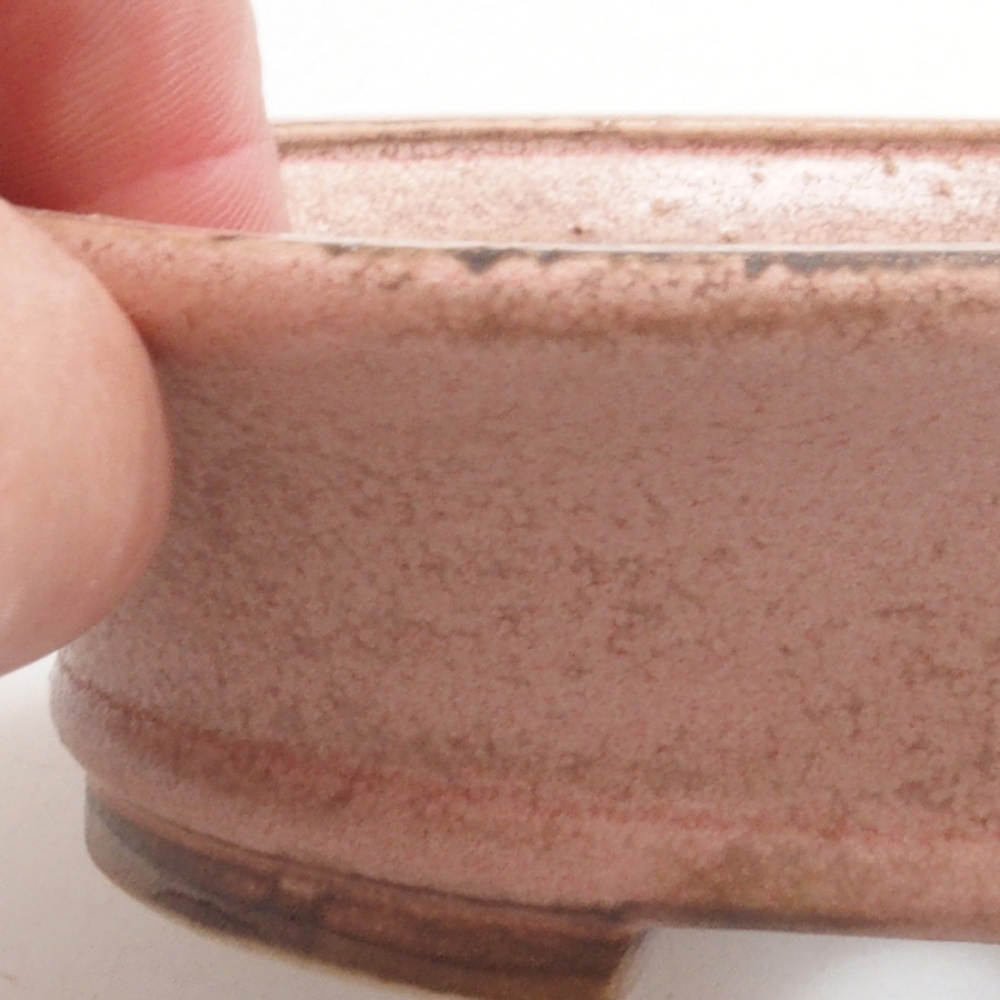 Keramická bonsai miska 13,,5 x 12 x 3,5 cm, barva růžová