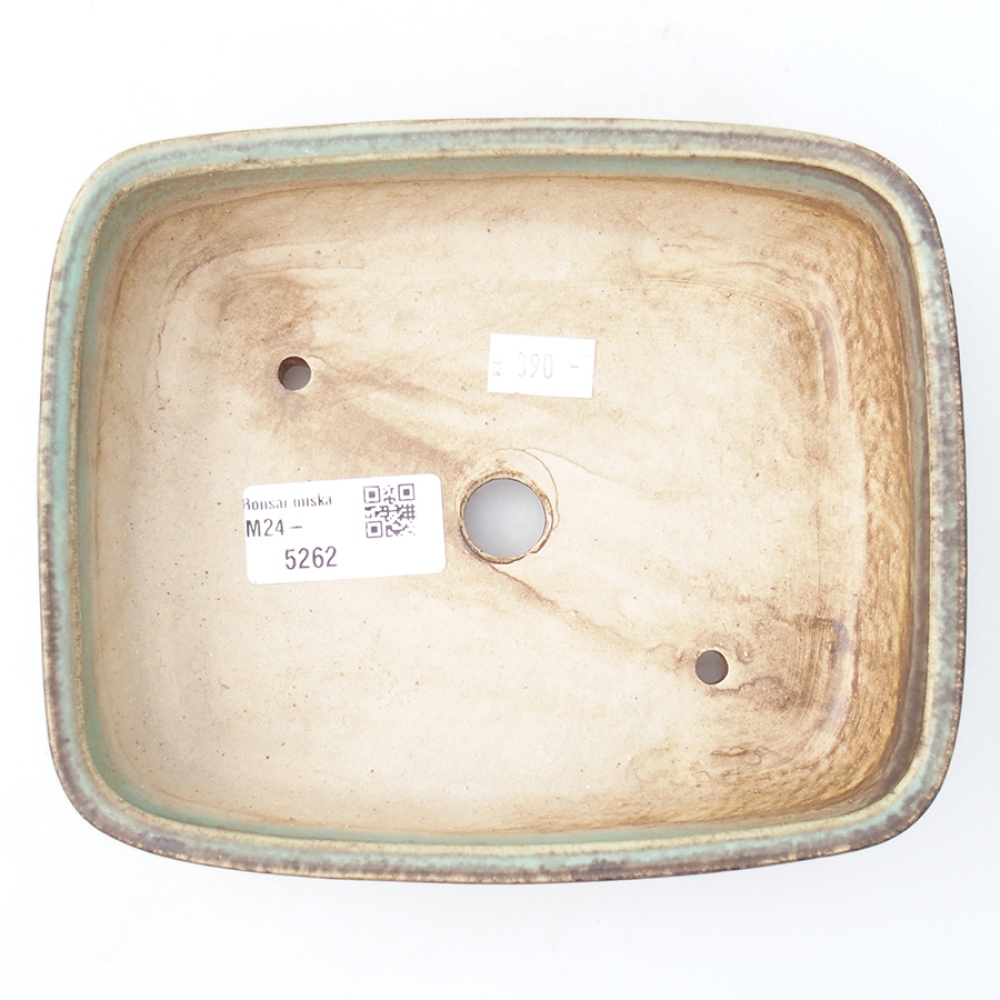 Keramická bonsai miska 17,5 x 14 x 4,5 cm, barva zelená