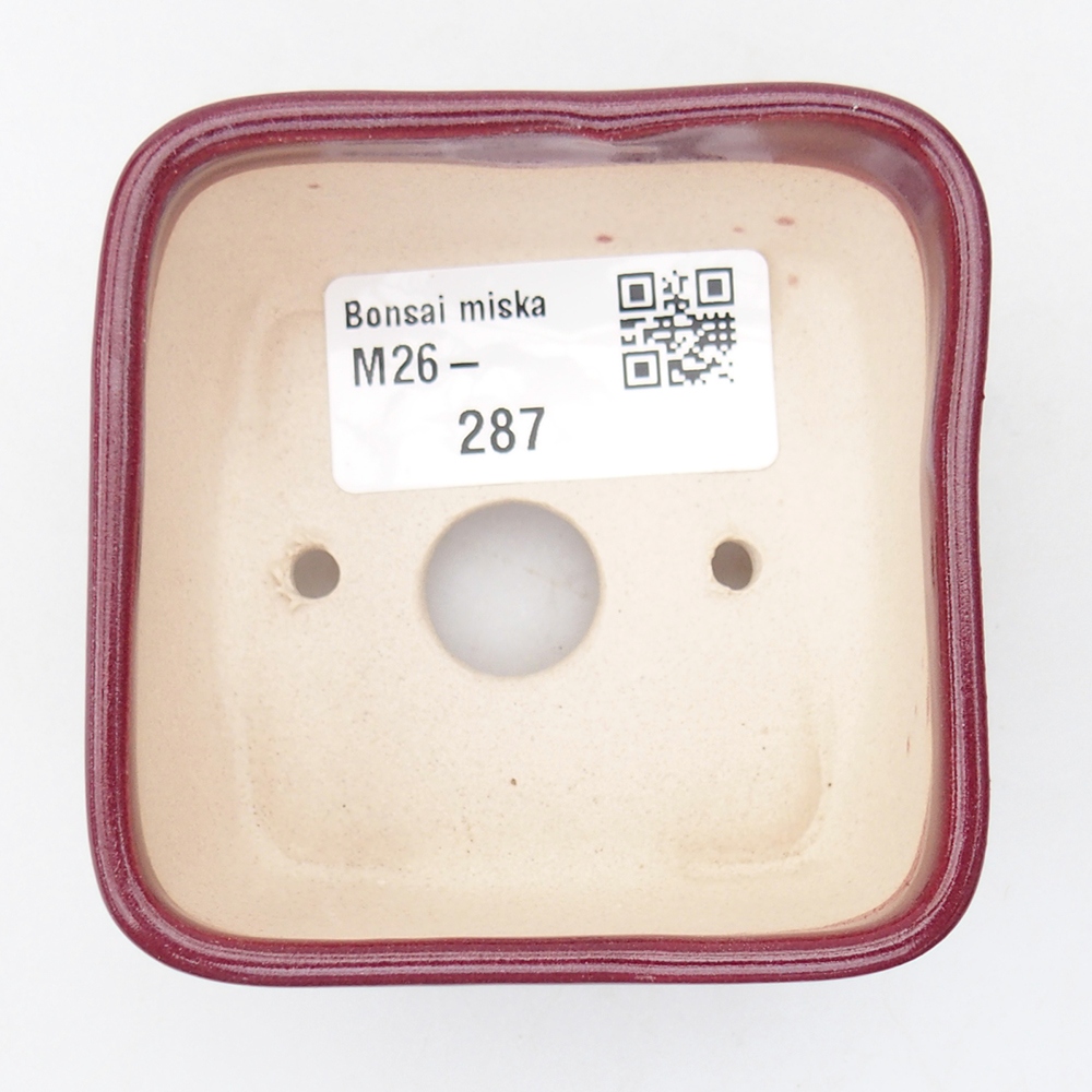Mini bonsai miska 7 x 7 x 4 cm, barva vínová