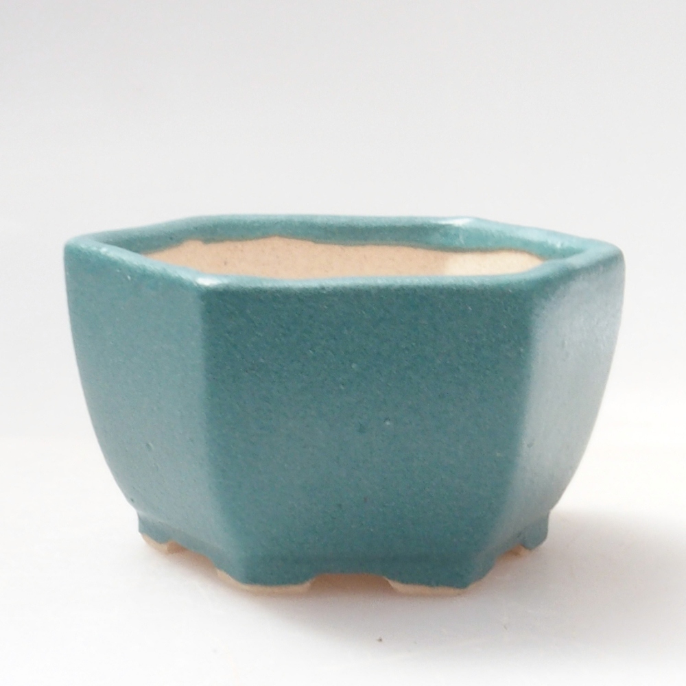Keramická bonsai miska 3,5 x 3,5 x 2 cm, barva modrá