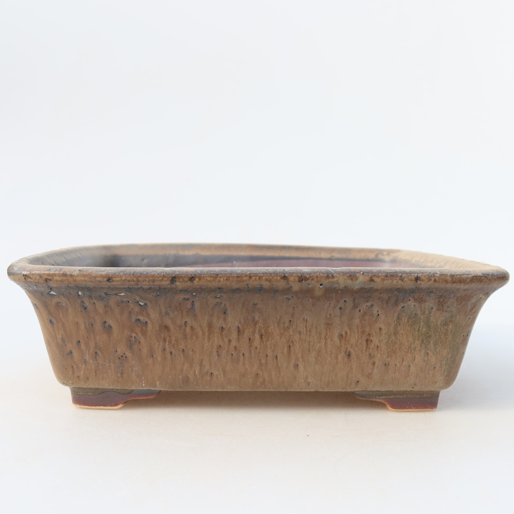 Keramická bonsai miska 17,5 x 14,5 x 5 cm, barva hnědá