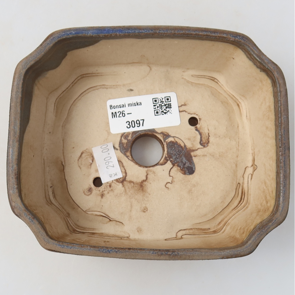 Keramická bonsai miska 14 x 11,5 x 4,5 cm, barva modrá