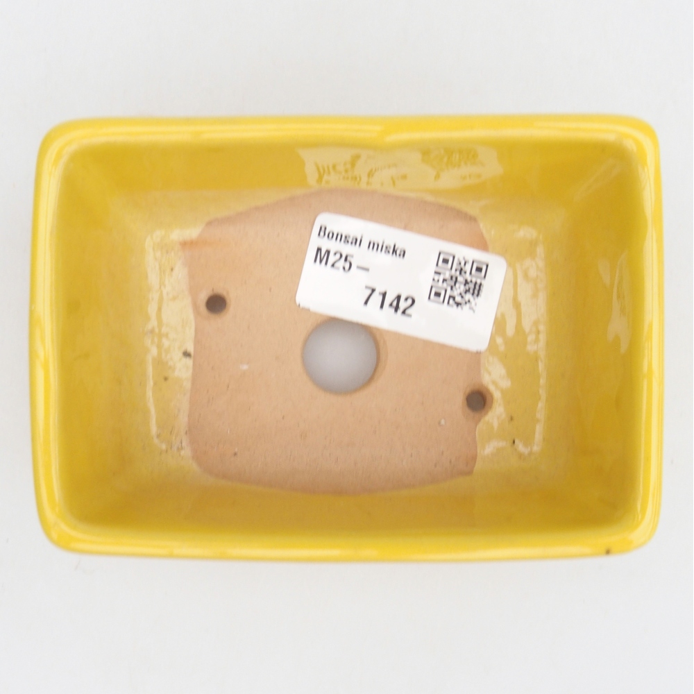 Keramická bonsai miska 10,5 x 7,5 x 4,5 cm, barva žlutá
