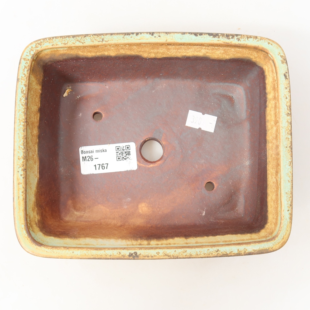 Keramická bonsai miska 17,5 x 14,5 x 5,5 cm, barva zelená