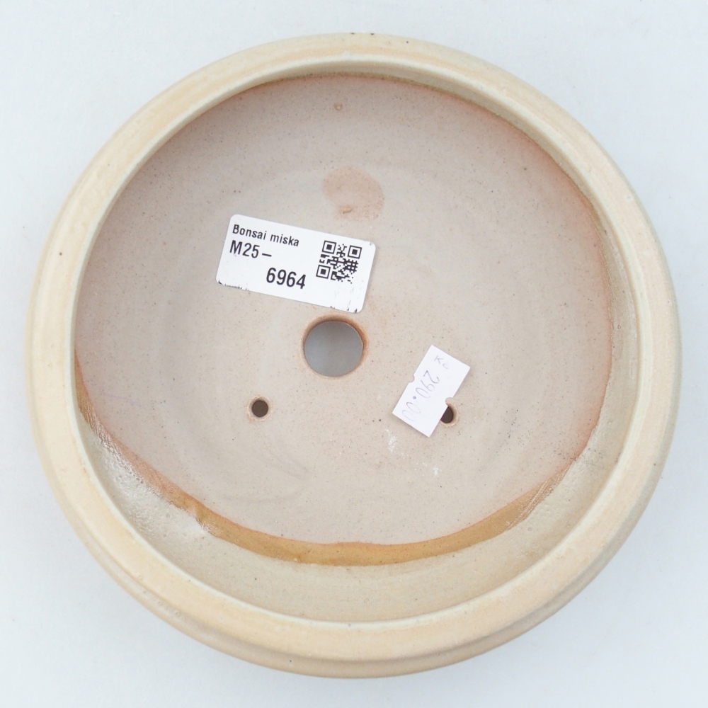 Keramická bonsai miska 15 x 15 x 5 cm, barva béžová