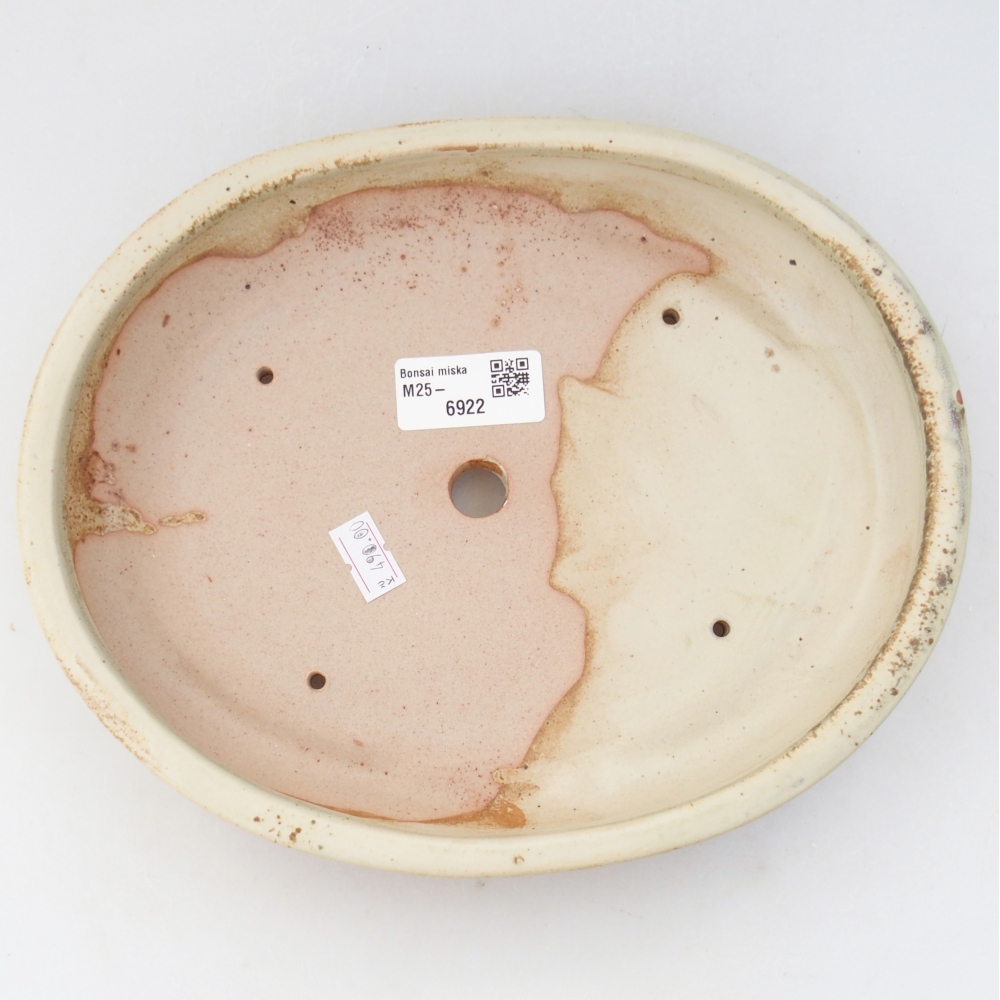 Keramická bonsai miska 24 x 19,5 x 4 cm, barva béžová