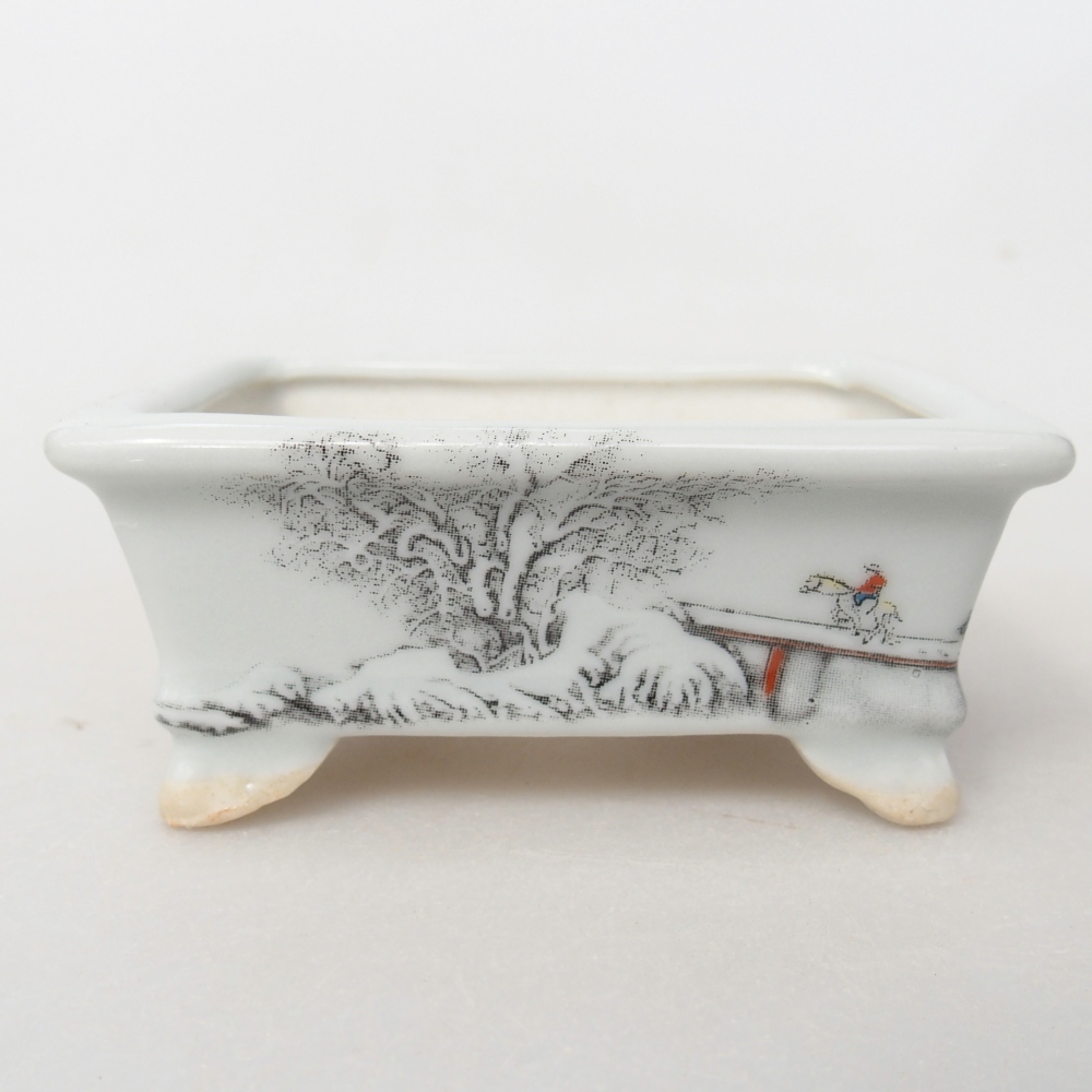 Mini bonsai miska 8 x 6 x 3 cm, barva bílá