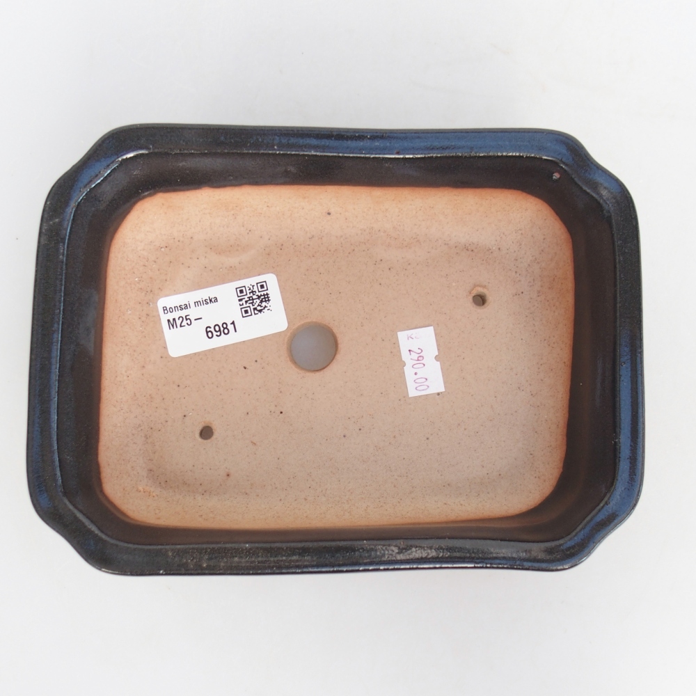 Keramická bonsai miska 18 x 13,5 x 5 cm, barva černá