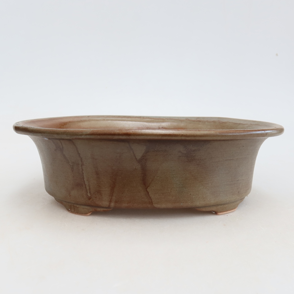Keramická bonsai miska 22 x 17,5 x 6,5 cm, barva hnědá