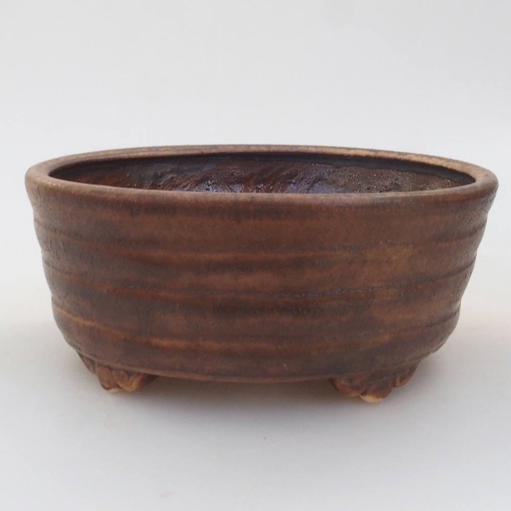 Keramická bonsai miska 10,5 x 9 x 4 cm, barva hnědá