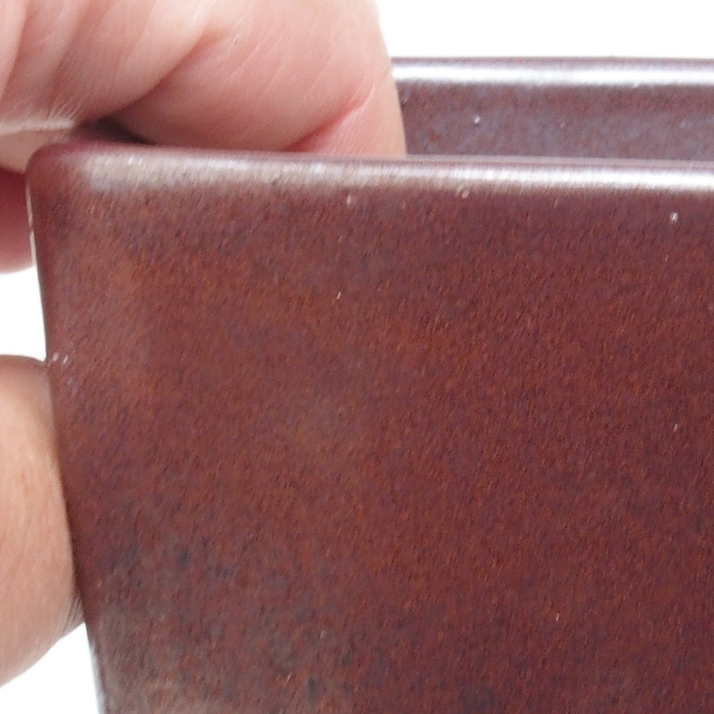 Keramická bonsai miska 9 x 9 x 12 cm, barva hnědá