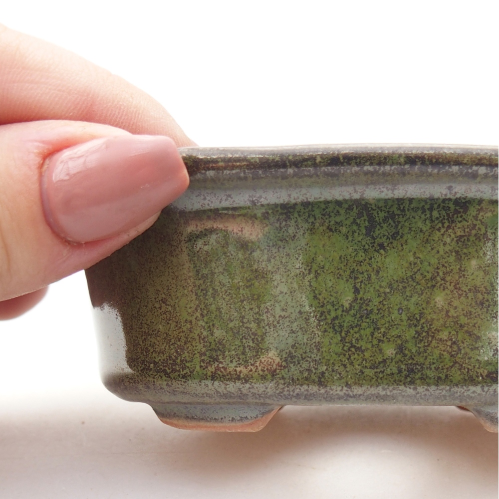 Keramická bonsai miska 9,5 x 6,5 x 3,5 cm, barva zelená