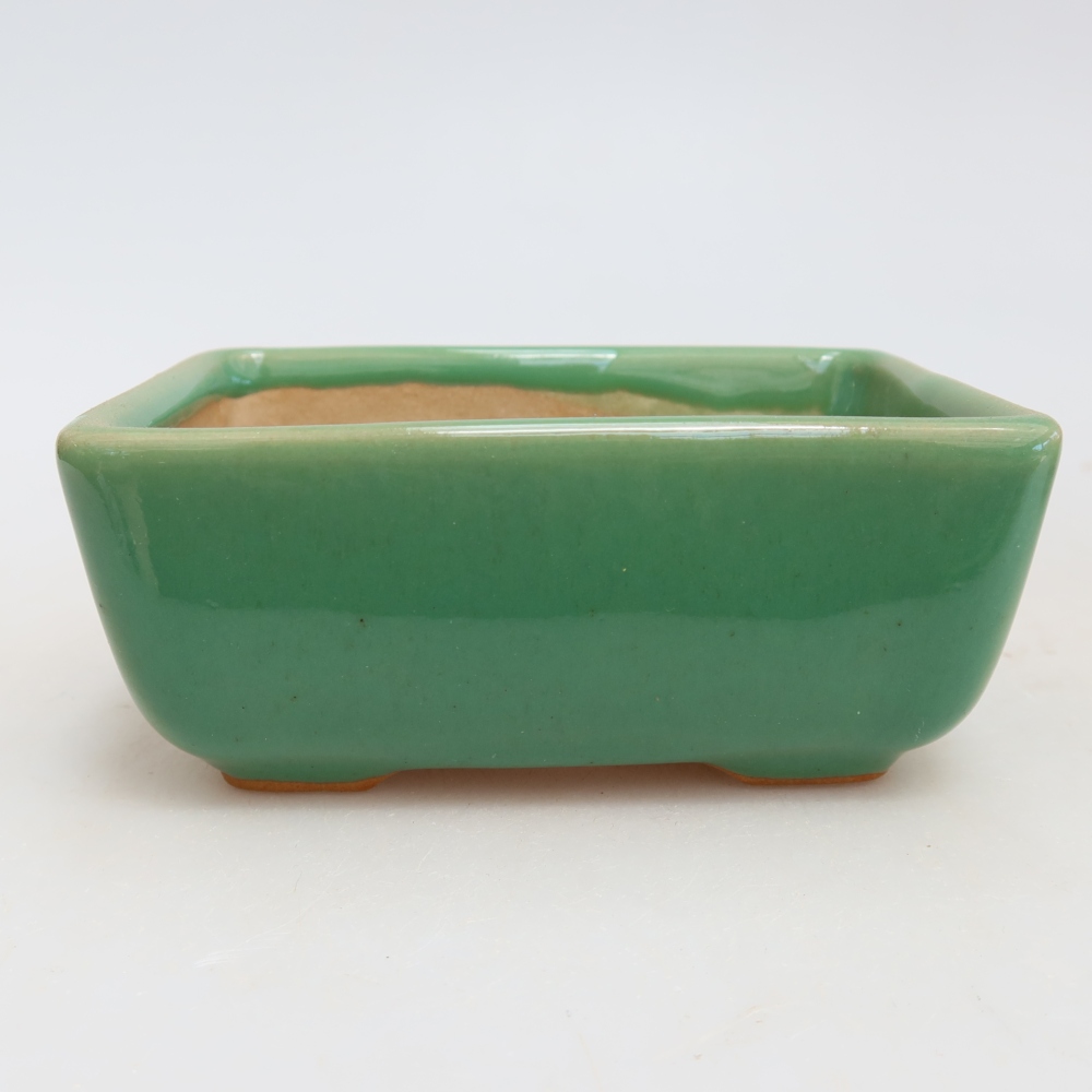 Keramická bonsai miska 10,5 x 7 x 4,5 cm, barva zelená
