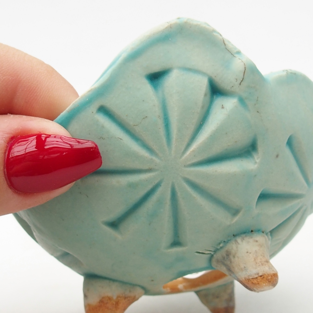 Keramická Skořápka  8,5 x 8 x 5 cm , barva modrá