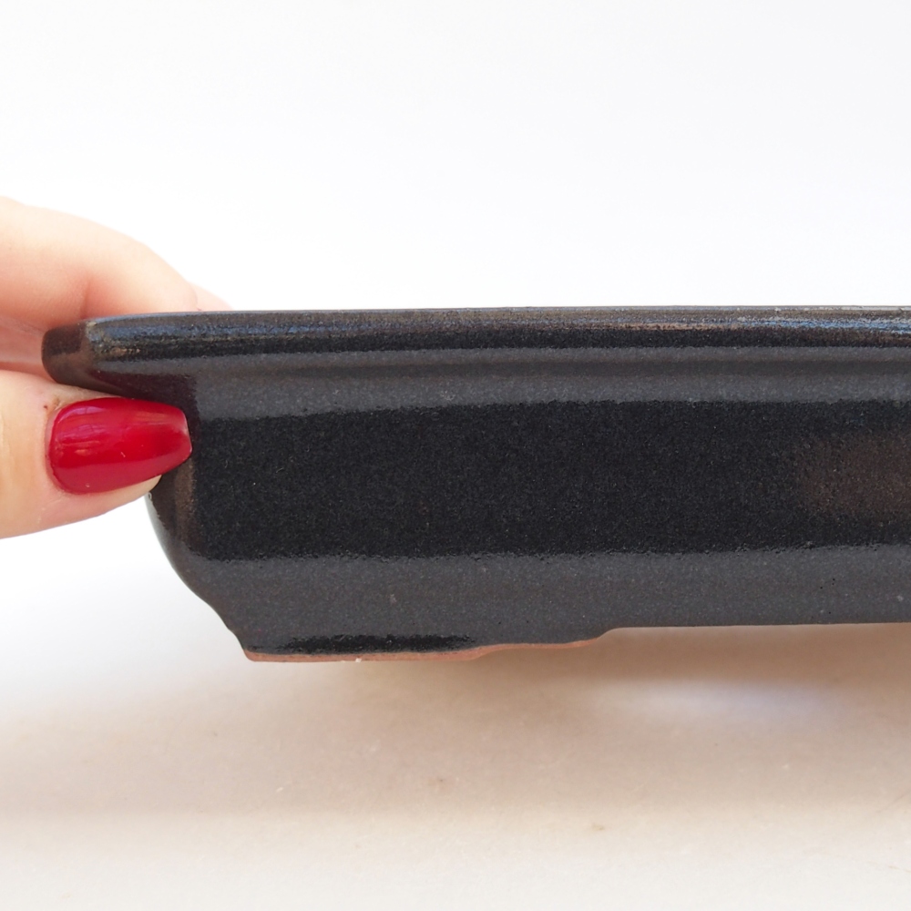 Keramická bonsai miska 18 x 13,5 x 4 cm, barva černá