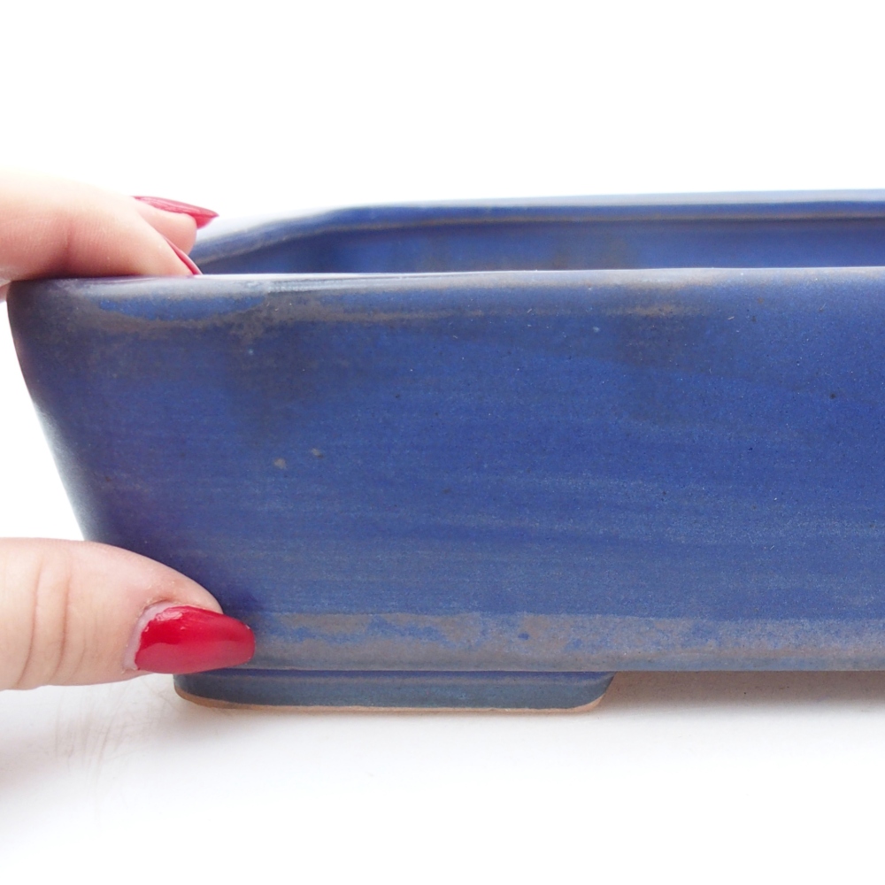 Keramická bonsai miska 26,5 x 20 x 6,5 cm, barva modrá