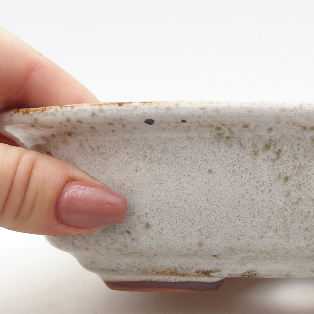 Keramická bonsai miska 18,5 x 13,5 x 5 cm, barva bílá