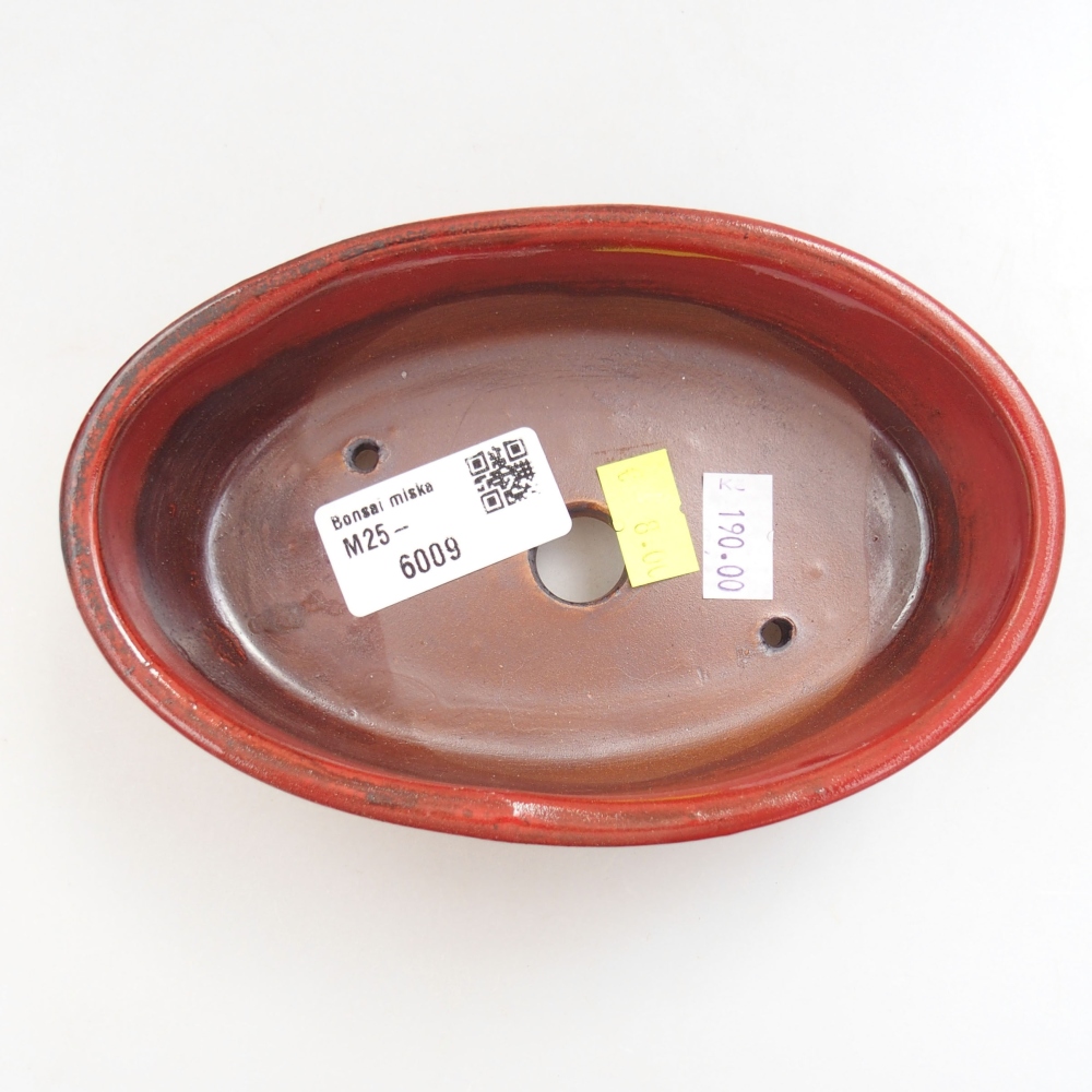 Keramická bonsai miska 15 x 9,5 x 4 cm, barva červená