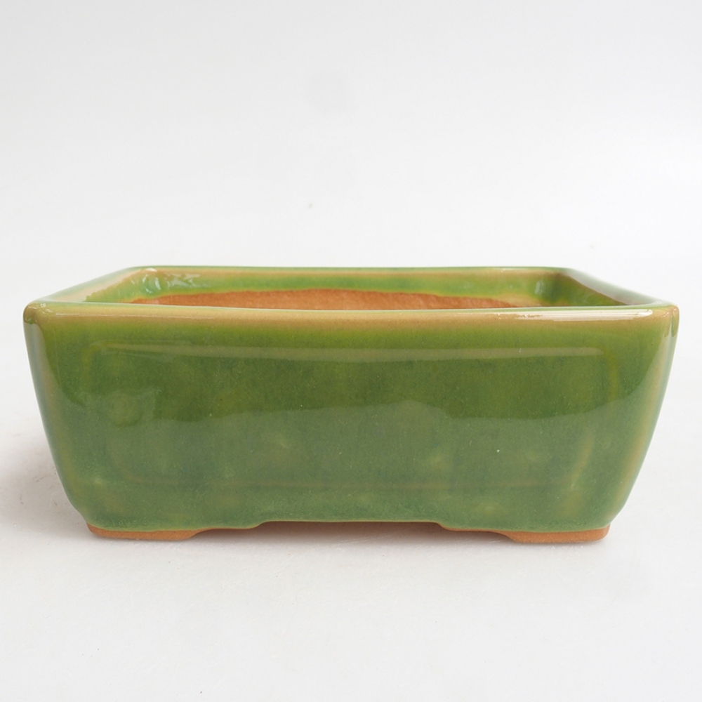 Keramická bonsai miska 13 x 10 x 5 cm, barva zelená