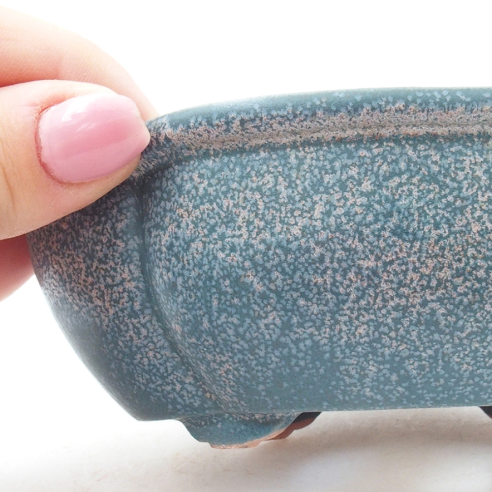 Keramická bonsai miska 12,5 x 10 x 4,5 cm, barva modrá