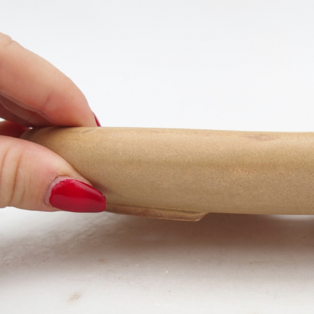 Keramická bonsai miska 22 x 17 x 3 cm, barva červená