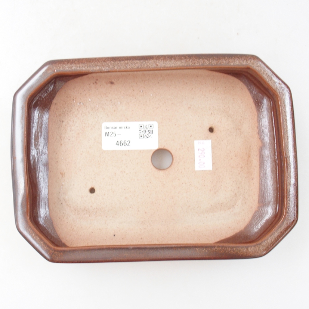 Keramická bonsai miska 19 x 13,5 x 4,5 cm, barva hnědá