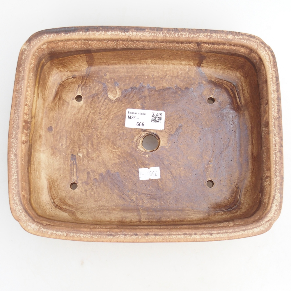 Keramická bonsai miska 25 x 20 x 7,5 cm, barva růžová