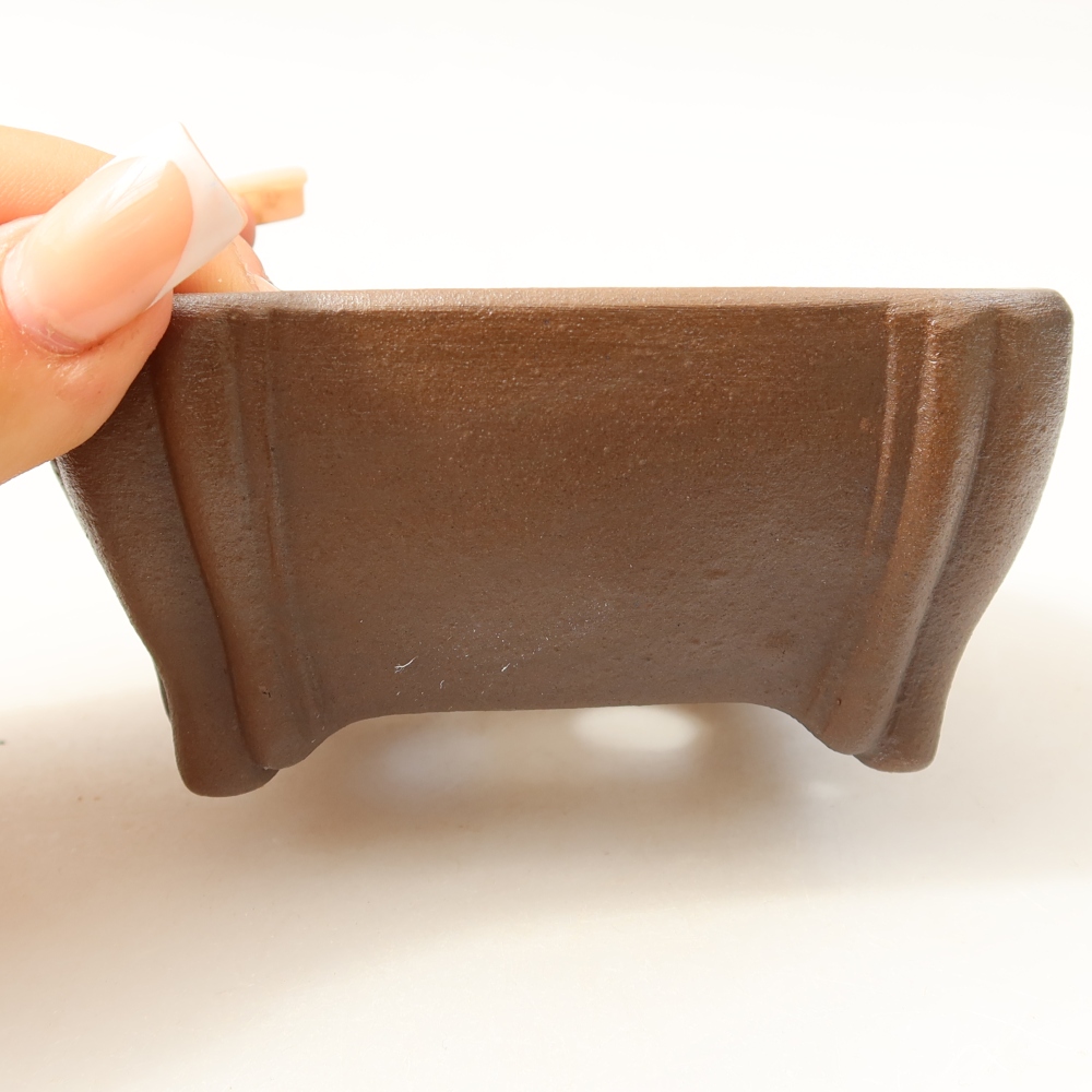 Keramická bonsai miska 10,5 x 10,5 x 4,5 cm, barva hnědá