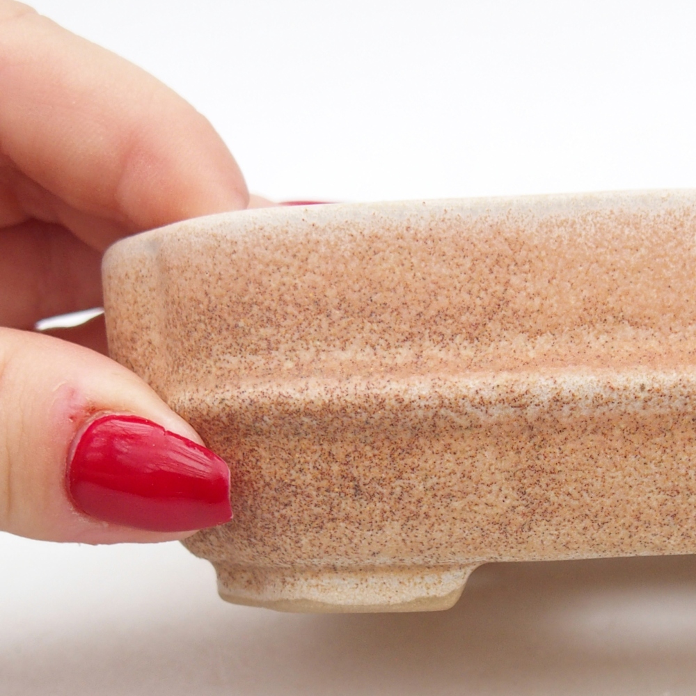 Keramická bonsai miska 12 x 10 x 4 cm, barva béžová