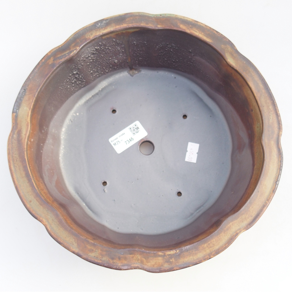 Keramická bonsai miska 26 x 26 x 8,5 cm, barva hnědá