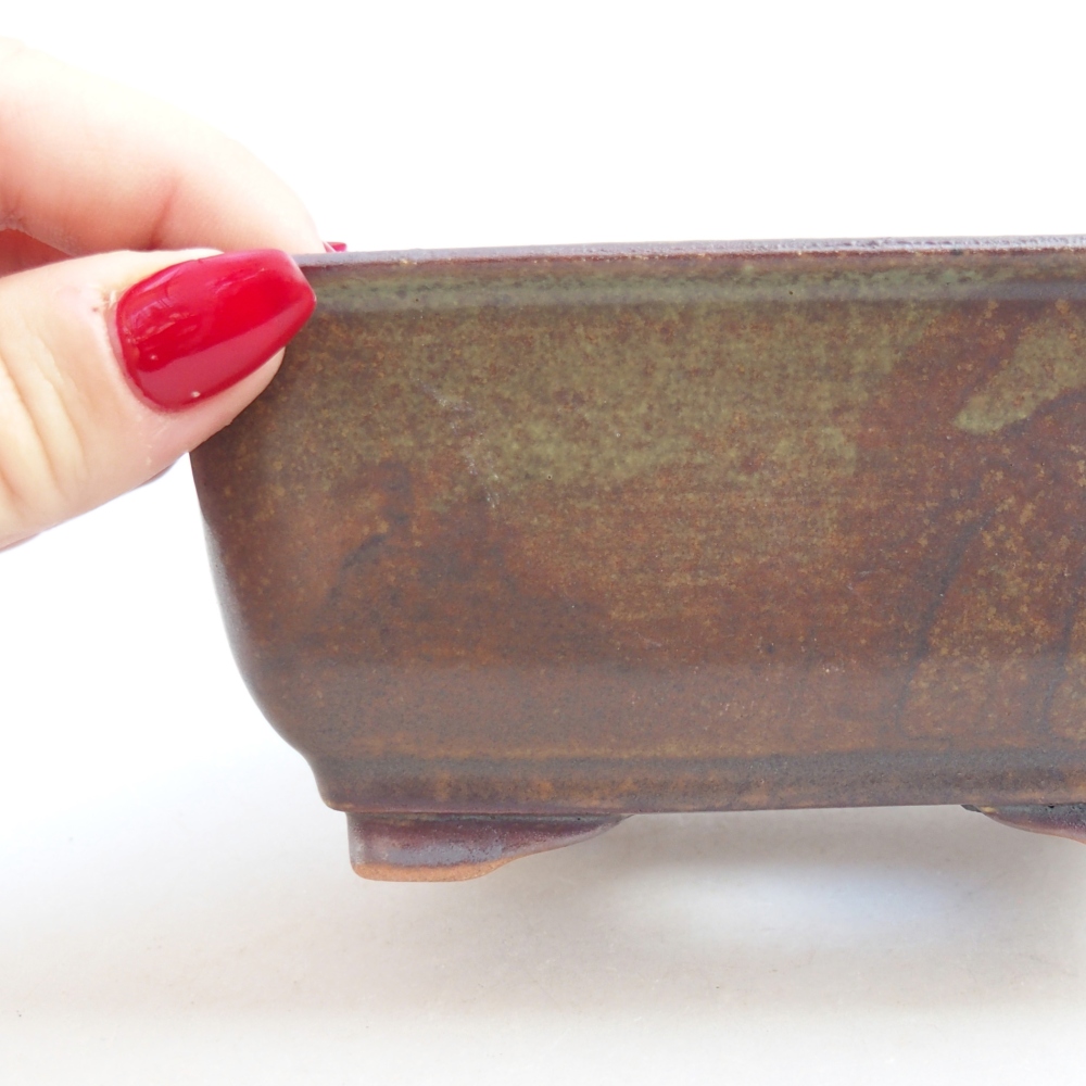 Keramická bonsai miska 13 x 10 x 5,5 cm, barva hnědá
