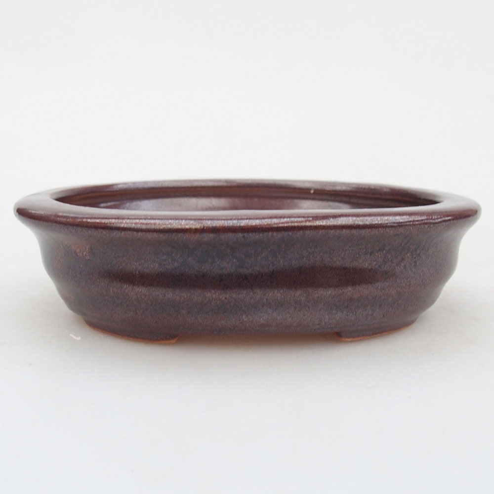 Keramická bonsai miska 12 x 10 x 3 cm, barva hnědá