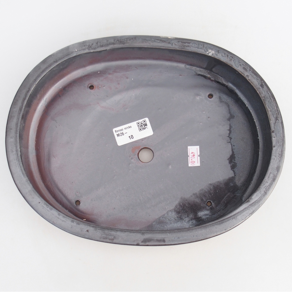 Keramická bonsai miska 27 x 21 x 5,5 cm, barva kovová