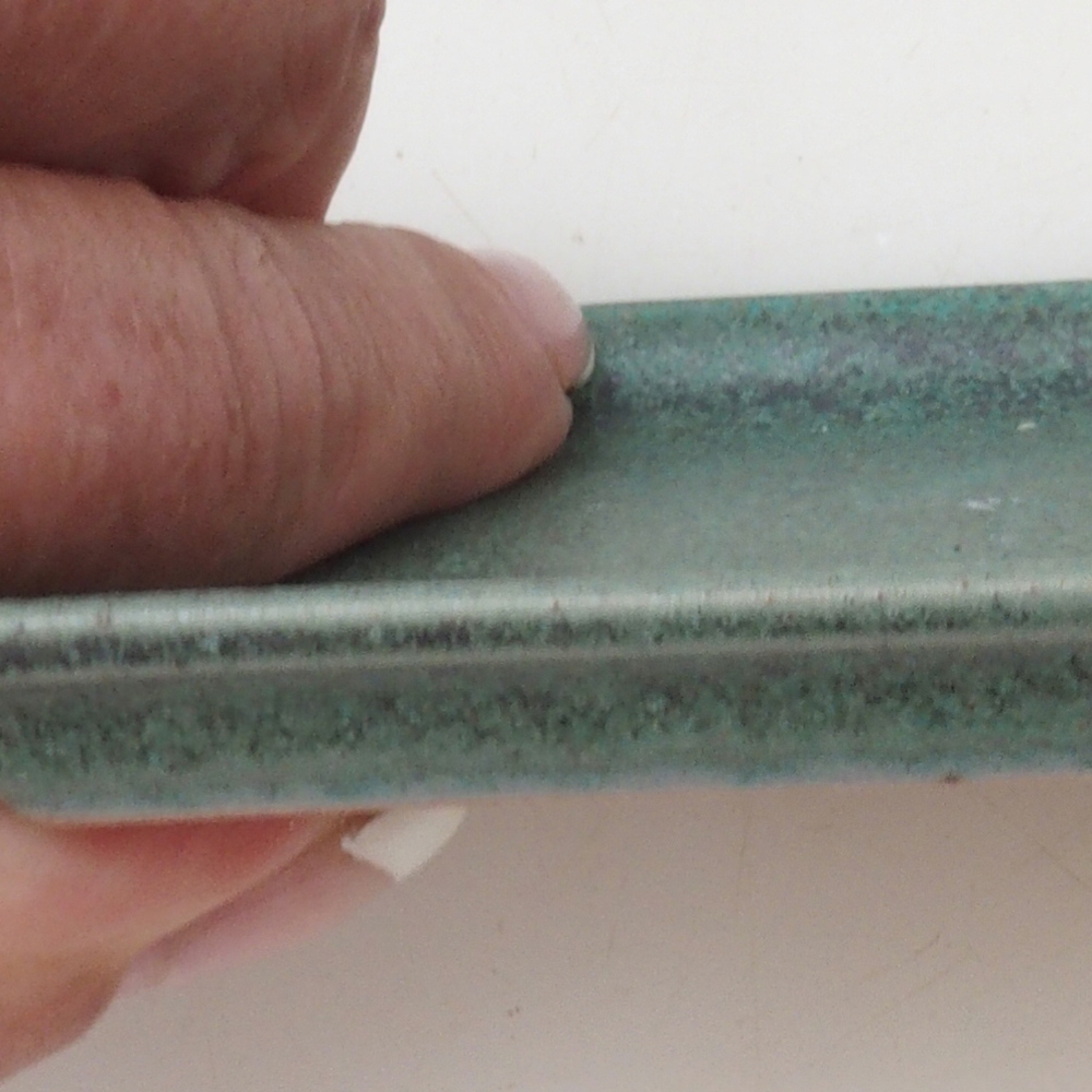 Bonsai podmiska obdélník  D5-S - 11,5 x 8,5 x 1 cm - zelená