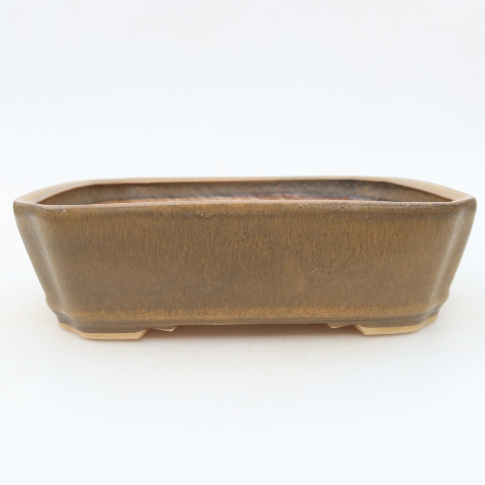 Keramická bonsai miska 21,5 x 18 x 6 cm, barva hnědá