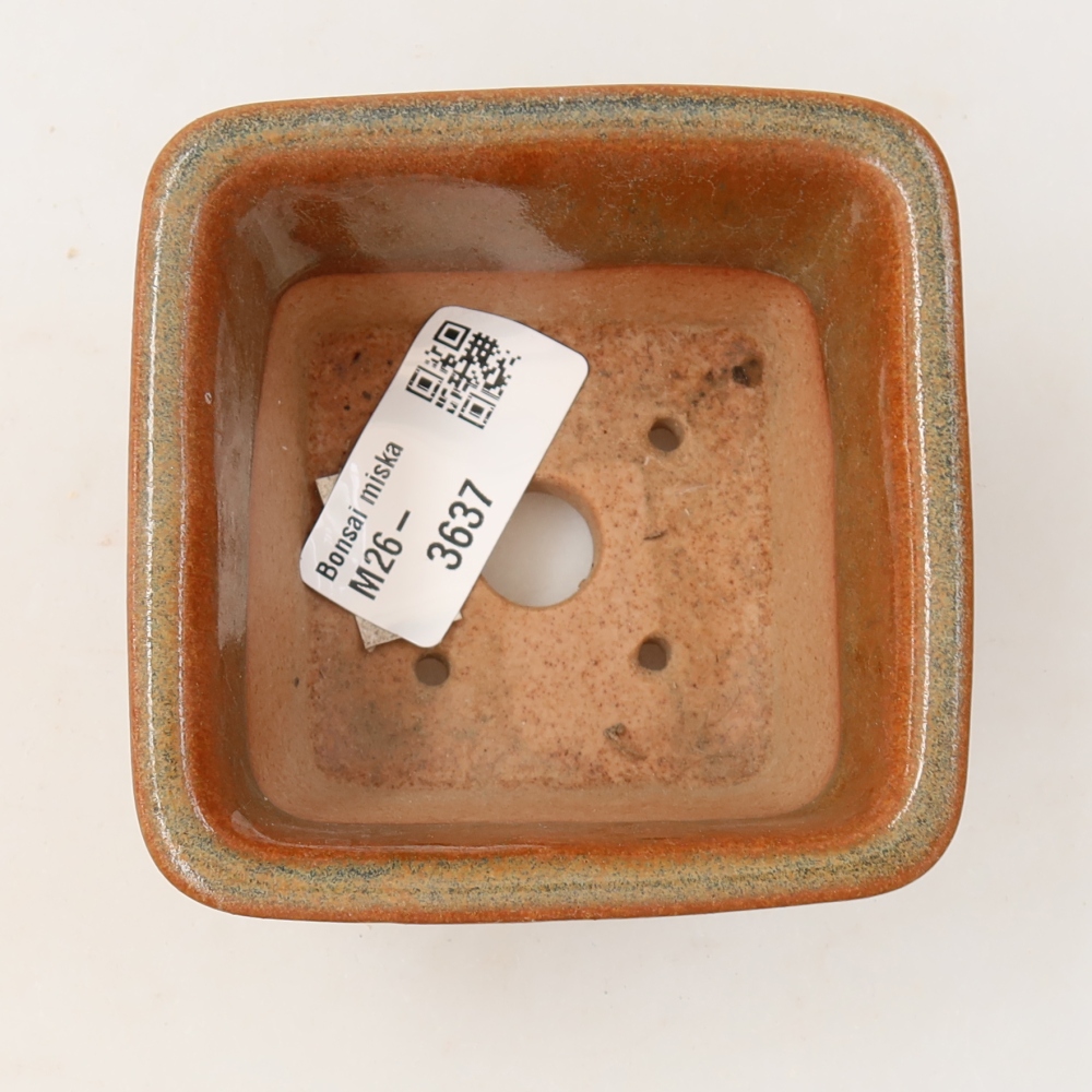 Keramická bonsai miska 8,5 x 8,5 x 5,5 cm, barva hnědá