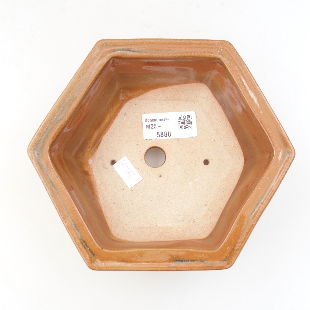 Keramická bonsai miska 17 x 15 x 6 cm, barva hnědá
