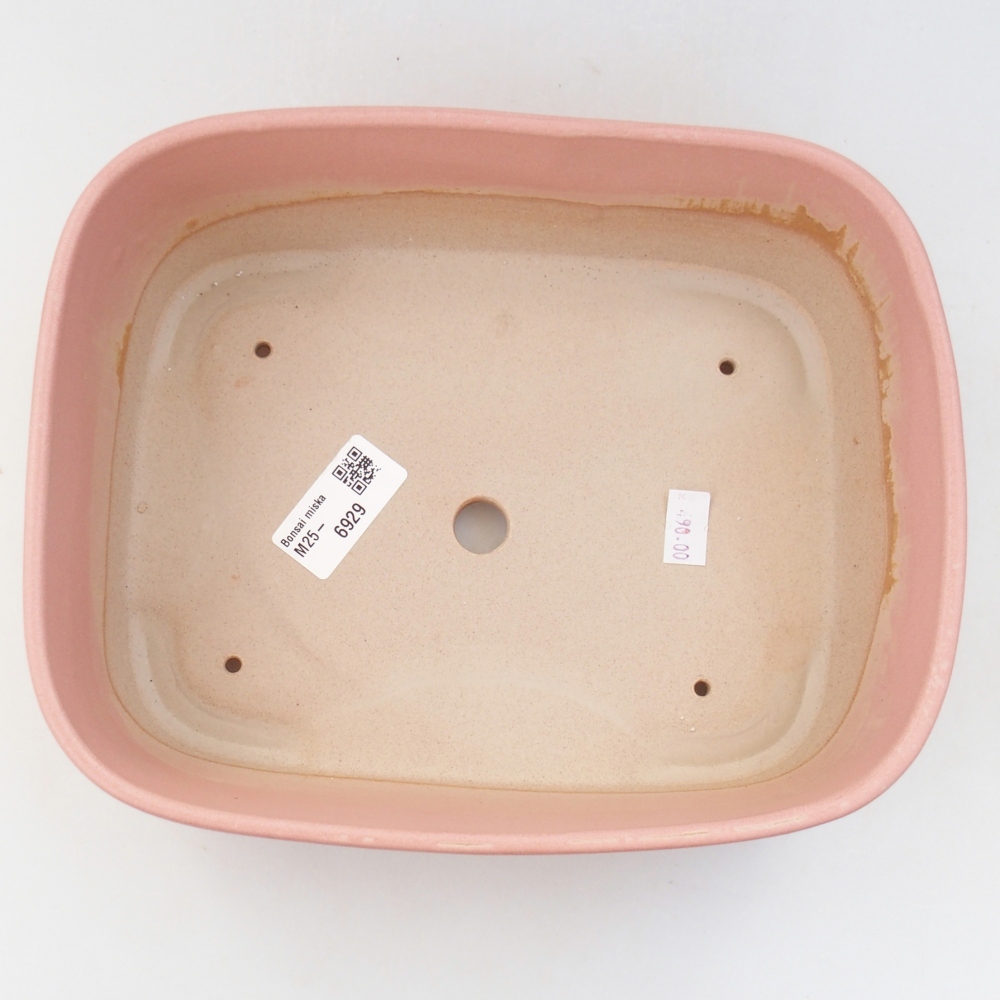 Keramická bonsai miska 23 x 18 x 7,5 cm, barva růžová