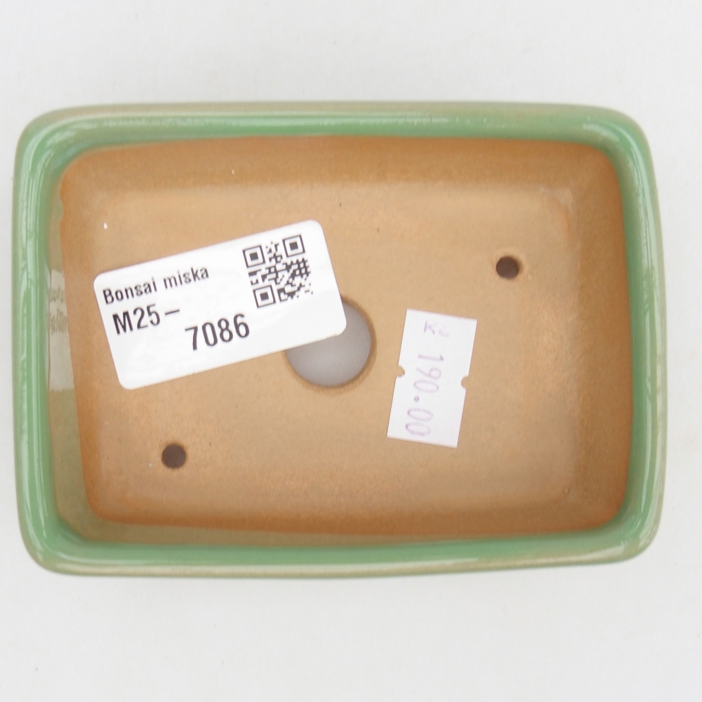 Keramická bonsai miska 10 x 7 x 3 cm, barva zelená