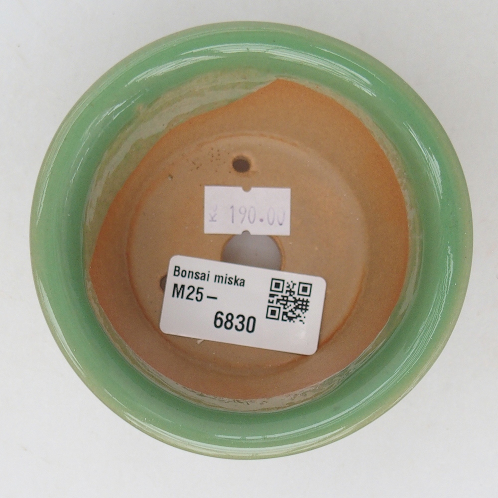 Keramická bonsai miska 9 x 9  x 5 cm, barva zelená